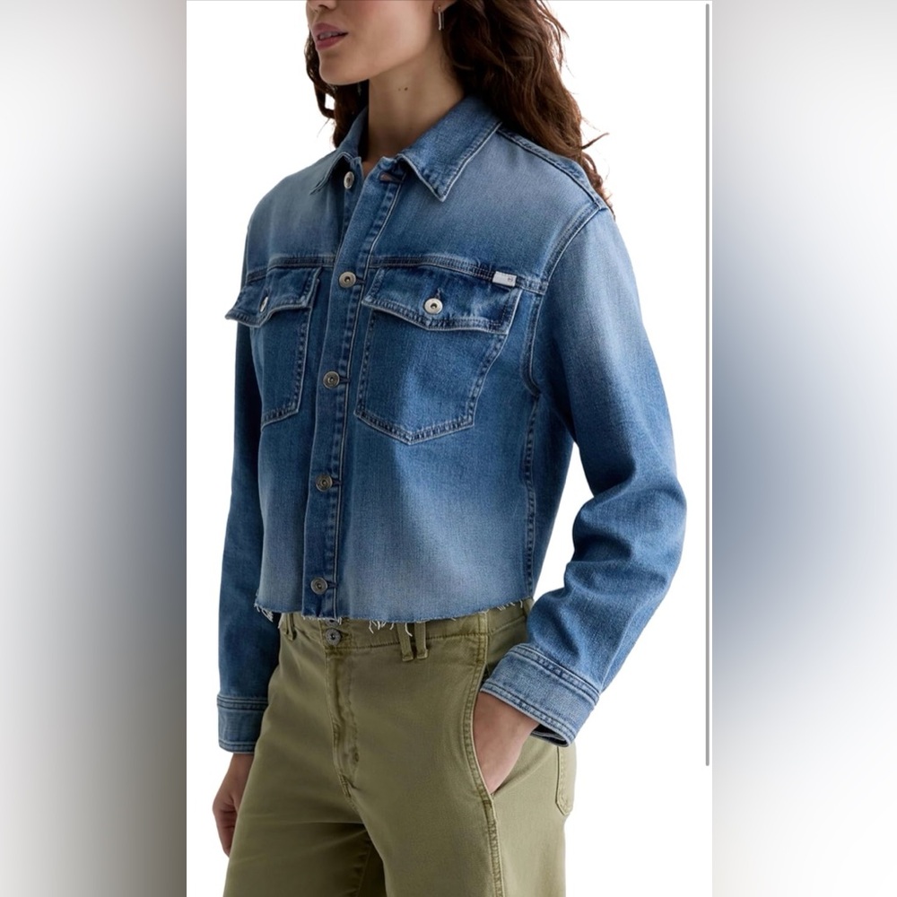 AG Jeans Valleta Utility Shirt Jacket in the "Abyss" wash